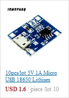 5 шт Micro USB 5 V 1A 18650 TP4056 литиевых модуль зарядного устройства аккумулятора зарядки доска с защитой двойной функции 1A литий-ионный