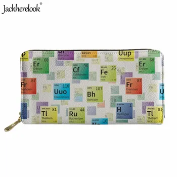 

Jackherelook Periodic Table Science Print Long PU Leather Wallet for Women Waterproof Zipper Purse Cash Coin Credit Card Holder