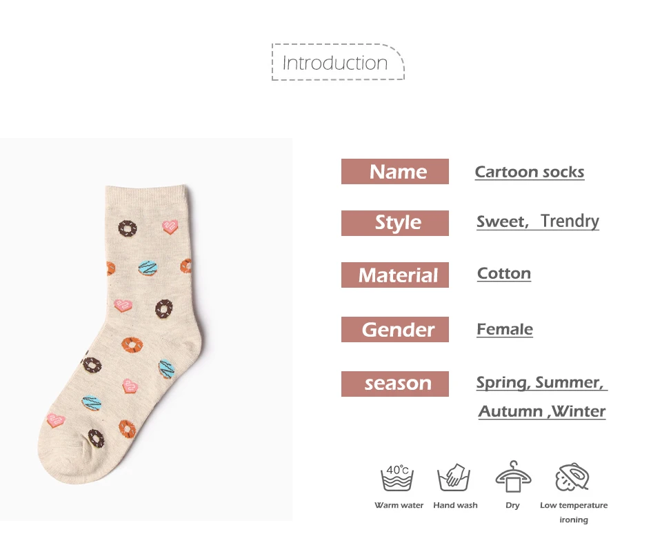 2018 Hot New Korean Fresh Fruits Socks Cute Fruit Print Women's Sock Comfortable Cotton Embroidery Kawaii Funny Cartoon socks (4)