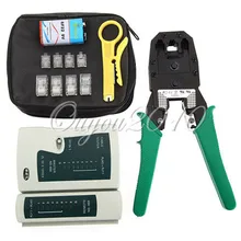 Tragbare LAN Network Tool Kit Utp-kabel Tester UND Zange Crimp Crimper Stecker Abisolierzange Köpfe mit RJ45 CAT5 CAT5e stecker
