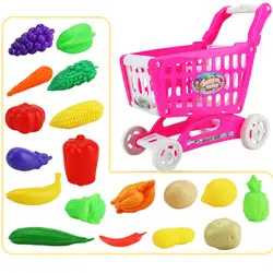 Игрушка-тележка для покупок, имитация цветов, ABS, обучающая, развивающая, прочная игрушка