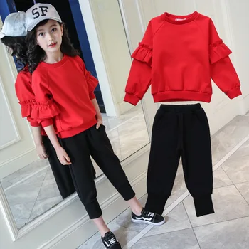 

2018 New Fashion Children Clothing Set Girls Clothes t shirt+Pants 2pcs set Kids Tracksuit Spring Autumn Sport Suit
