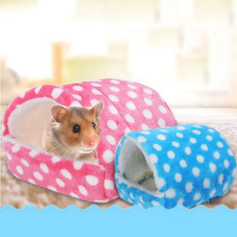 

1PC Pink/Blue Small Animal Pet Hamster house bed rat squirrel Guinea Winter Warm Hanging House Cage Hamster Nest