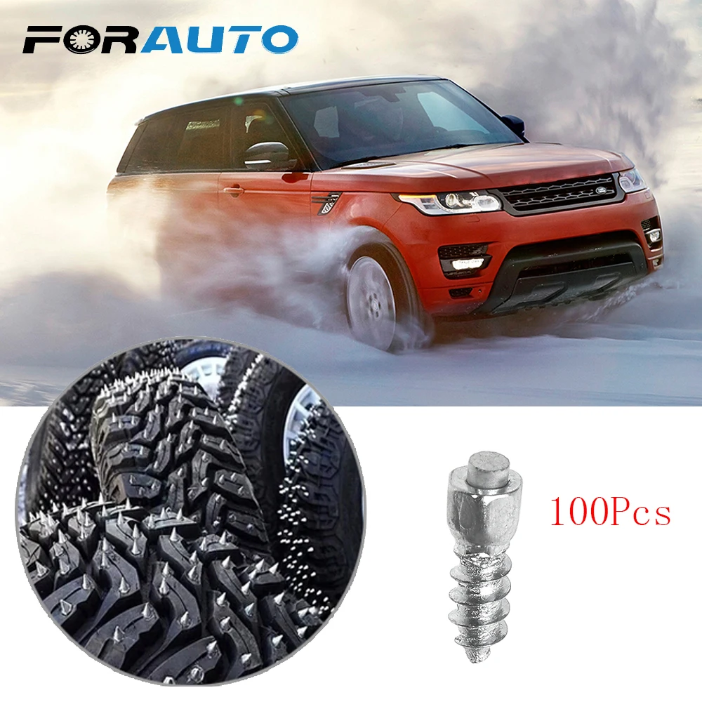FORAUTO 100Pcs/set Snow Tire Spikes Car Tires Studs Screw Anti slip