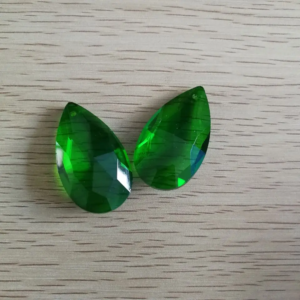 38mm 100 pieces Dark Green hanging drop crystals for wedding decoration wholesale crystal