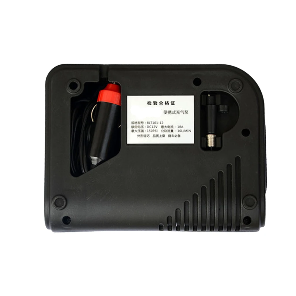 Portable 12V DC Car Tire Inflator Mini Electric Air Compressor Pump Black ABS for Car Motorbike RV SUV ATV