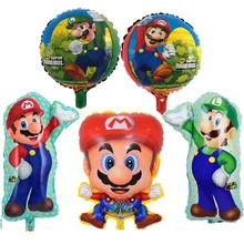 20psc/lot Super Mario серии мультфильма шары Алюминий фольгированные шары День рождения украшения Детские игрушки поставки