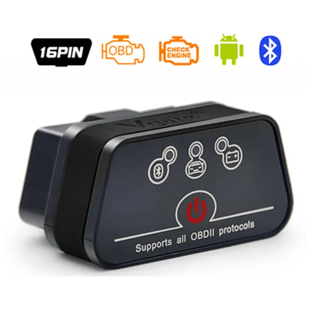 Vgate icar2 Bluetooth/Wi-Fi, OBD2 диагностический инструмент ELM327 Bluetooth/Wi-Fi OBD 2 сканер мини ELM327 для android/ПК/IOS код ридер - Цвет: Bluetooth Black