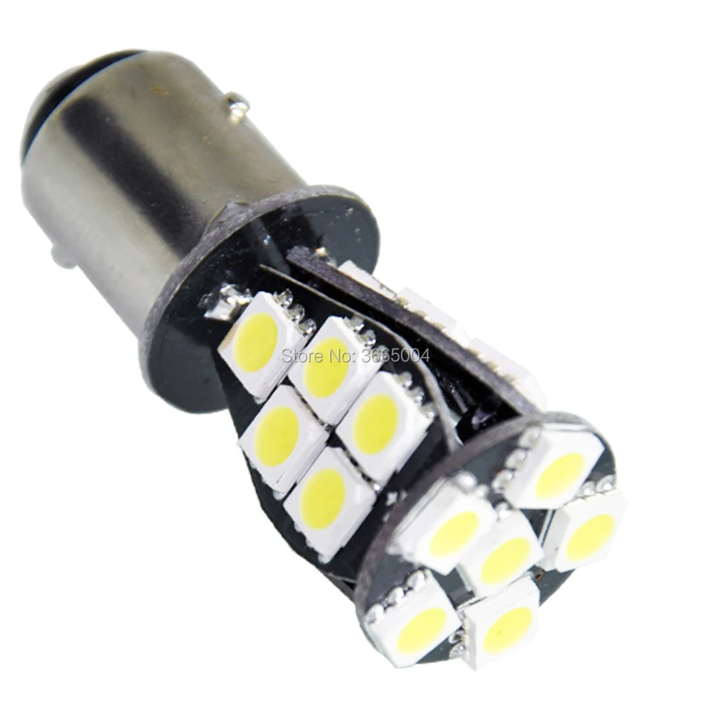 

JYL 1PCS P21/5W LED Car Light BAY15D led Bulb 1157 Tail Signal Brake Stop Reverse DRL Light 3W 12V 5050 21 led smd White