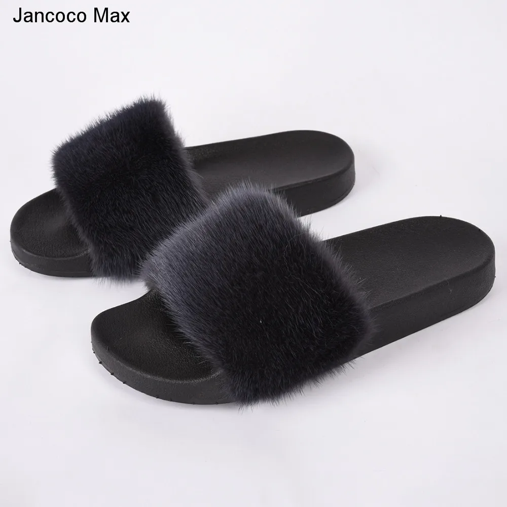 flip flops with fur on top