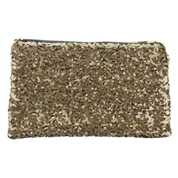 

5pcs( NEWBRAND Cartera Bolso de Mano Lentejuelas Baile Noche para Mujer Color Dorado