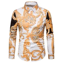 Мужская Весенняя новая рубашка, индивидуальная, повседневная, мужская, дышащая, Британская мода, 3d принт, хлопок, платье, длинный рукав, рубашка, добавить размер