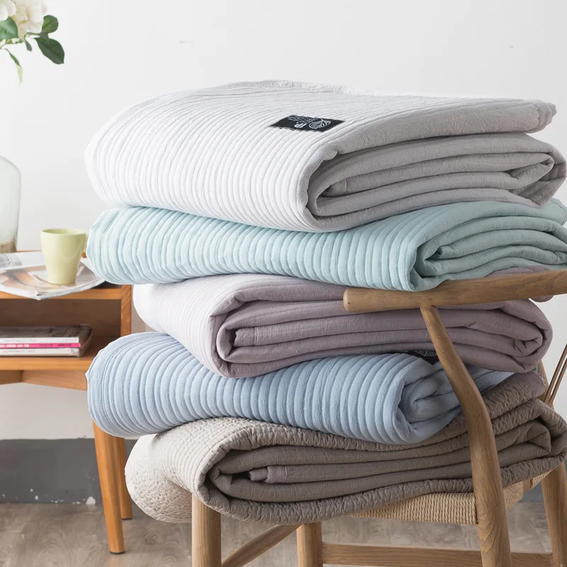

Quilt Pure Color Macaron Washed Cotton Throw Blanket Adult Super Soft Blankets on Sofa Bed as Bedsheet Bedspread24
