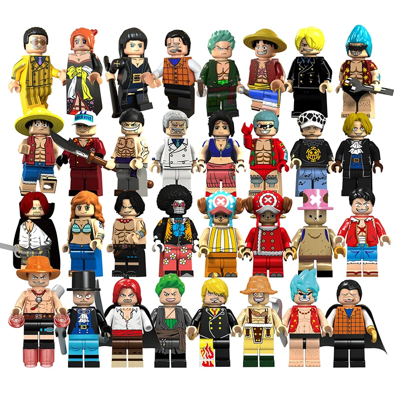 

Single Sale One Piece Series Figures Building blocks Roronoa Zoro Vinsmoke Sanji weapons Building Blocks Model Toys For Children