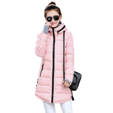 Women s Cotton Padded Jacket 2015 Winter Medium Long Down Cotton Plus Size Jacket Female Slim