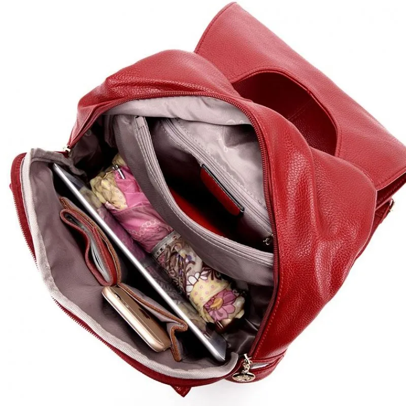 Женская дорожная сумка через плечо, Кожаный многофункциональный рюкзак для колледжа, Женский школьный рюкзак для подростков, девочек, повседневный рюкзак