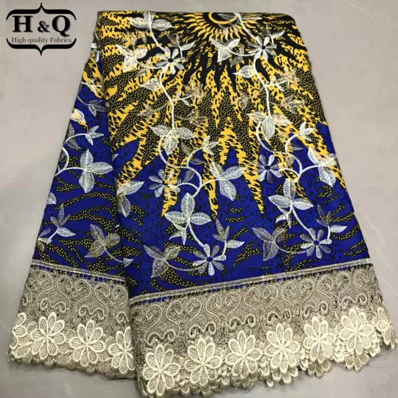 

H&Q Latest wax lace design african prints fabric cotton wax laces fabric 6 yards/lot guarantee real wax fabric for women dresses