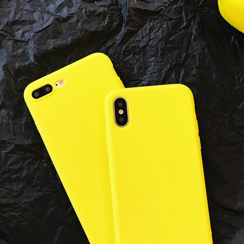 LOVECOM Case For iPhone 6 6S 7 8 Plus X XS XR XS Max Lemon Yellow Candy Colors TPU Soft Protector Phone Back Cover Case Shell LOVECOM Case For iPhone 6 6S 7 8 Plus X XS XR XS Max Lemon Yellow Candy Colors TPU Soft Protector Phone Back Cover Case Shell