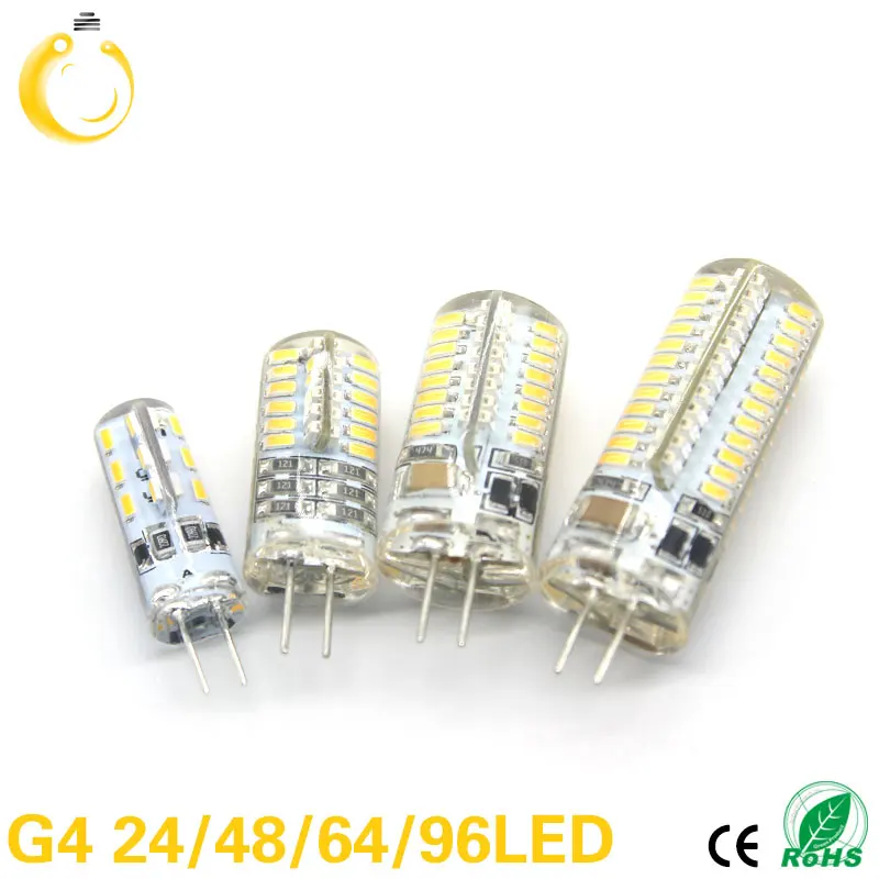 Светодиодная лампа SMD 2835 3014 4014 LED G4 G9 Light DC12V AC220V 360 градусов замена галогенной лампы