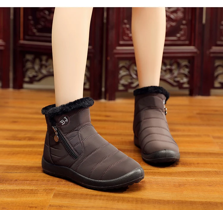 Women Boots Fashion Women Winter Shoes Warm Shoes Woman Side zipper Ladies Snow Boots Winter Boots Ankle Botas Mujer