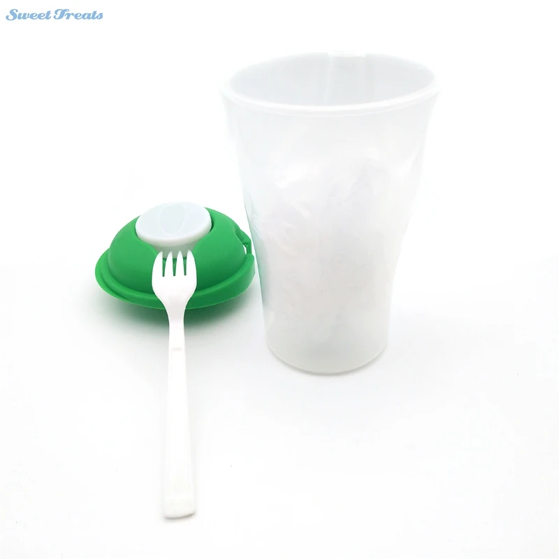 This Shaker Dressing Fork Lunch To Go With Container Fruit Salad Serving Cup Home Garden Kitchen Dining Bar Supplies