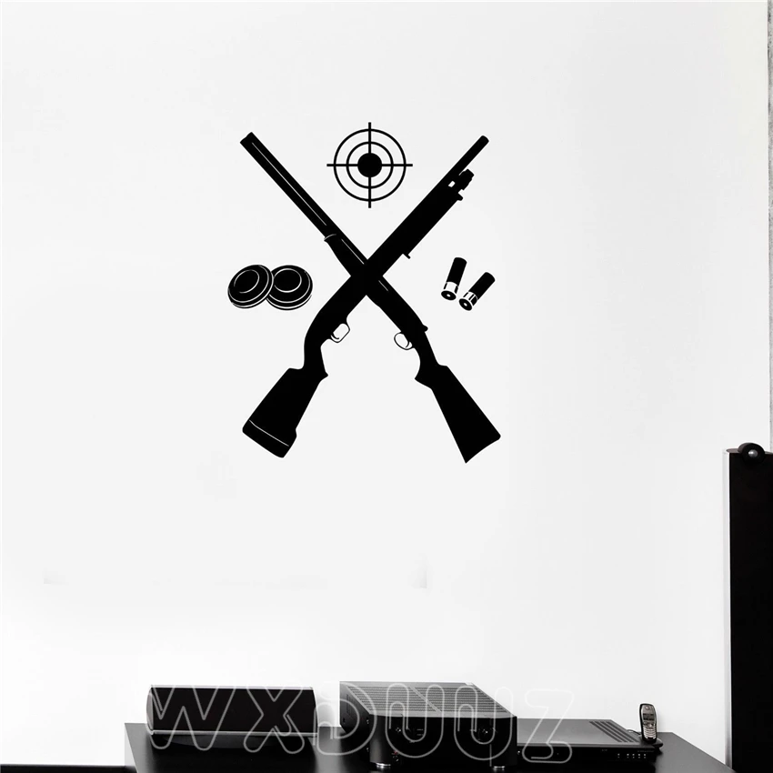 WXDUUZ Rifle Shooting Gallery Gun Target Shooter Art Decor Sticker Wall