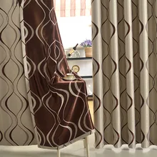 New Modern Style Wave Jacquard Curtains for living room bedroom window Balcony drapery Custom Made Geometric Blackout Curtain