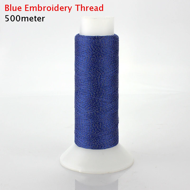 Blue Silver Reflective Embroidery Thread Twist Yarn For Embroidering