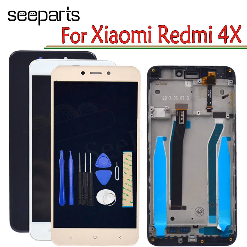 Xiaomi Redmi 4X LCD Display Touch Screen Digitizer Assembly With Frame