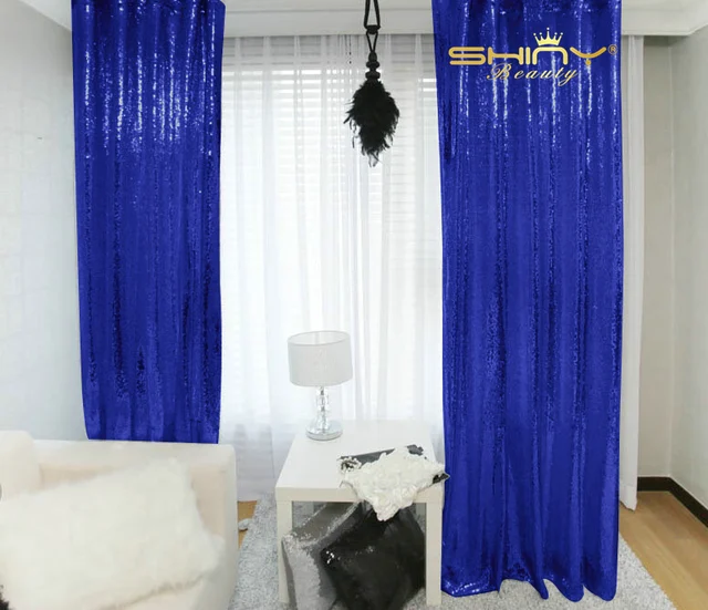 shinybeauty 8x8ft 96x96 inch royal blue curtains for living roomsequin curtains - Blue Curtains For Living Room shinybeauty 8x8ft 96x96 inch royal blue curtains for living roomsequin curtains - Blue Curtains For Living Room