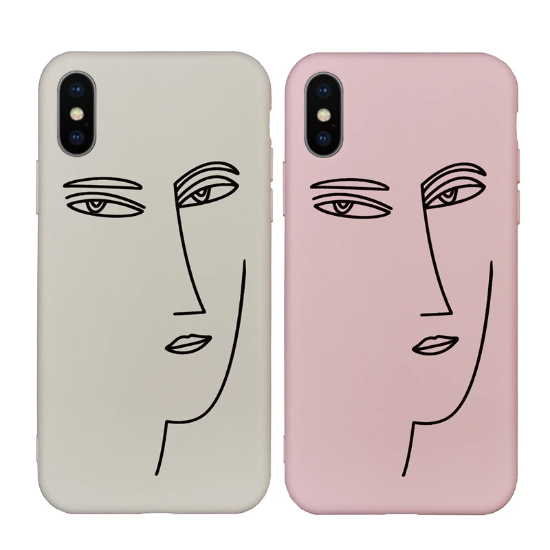 Женский чехол с абстрактной простой линией для iPhone 6 6S 7 8 Plus X XS Max XR жесткий