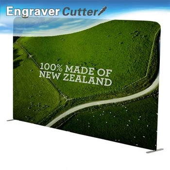 

10ft*7.5ft Straight High Tension Fabric Backdrop Tradeshow Display Banner Stand With Double Side Graphic Printing