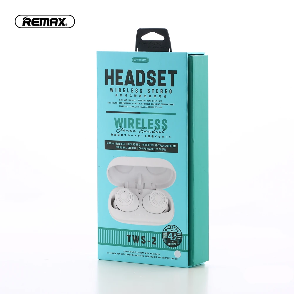 Беспроводная гарнитура Remax TWS 2 Bluetooth наушники Twins с зарядным боксом лучше чем i7S
