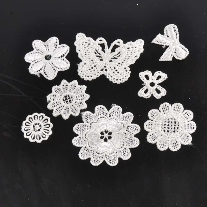 

10-50pcs mixed Vintage White Flower Embroidery Lace Appliqued Fabric Jacquard Ribbon Lace Fabric Sewing Trims Decoration CP1501