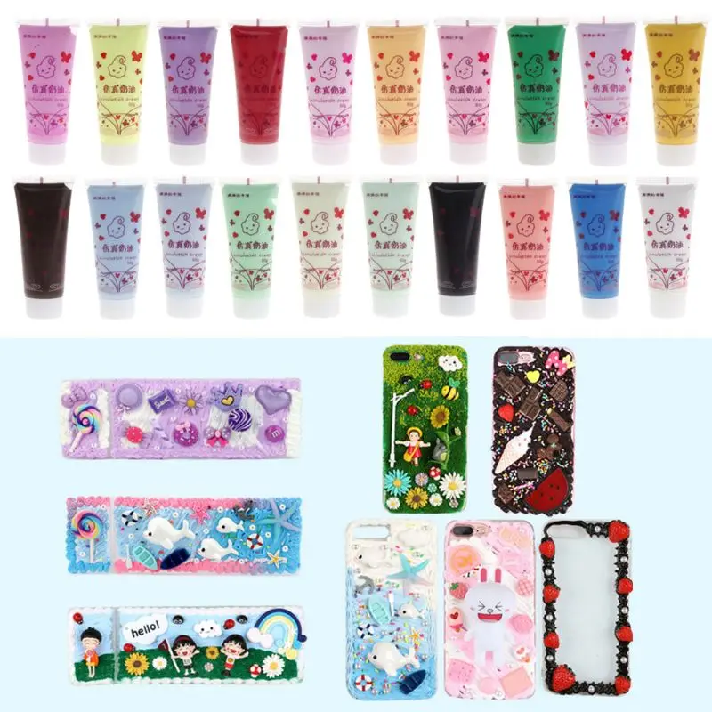 

50ml DIY Epoxy Cream Glue Simulation Handmade For Phone Shell Case Jewelry Toys quick dry