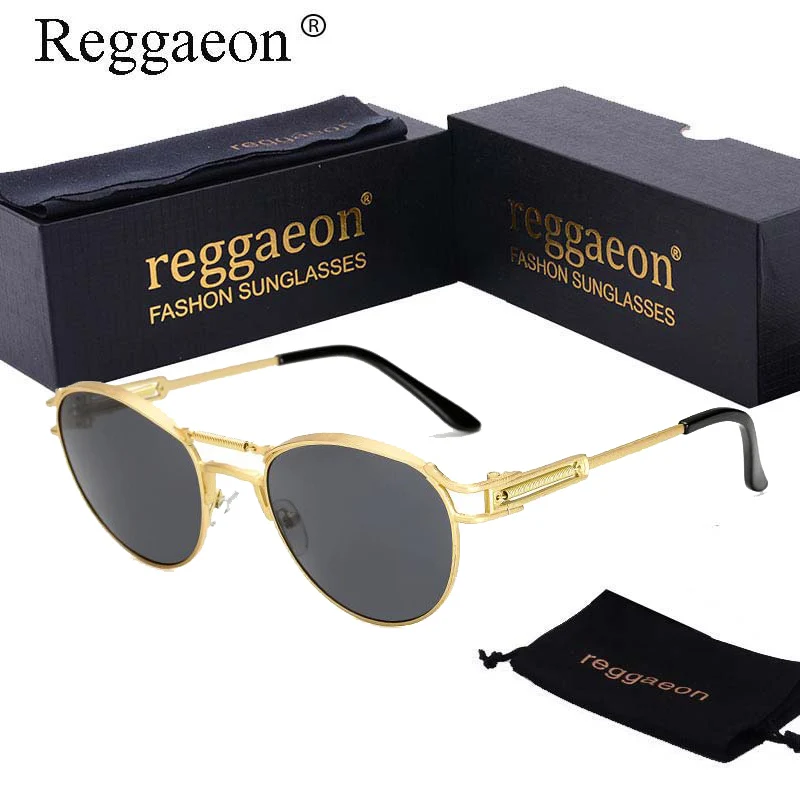 

Fashion Men's Sunglasses Spring Lens Legs Sunglasses Metal Oval Sunglasses Retro Steampunk Glasses Europe and America Sunglasses