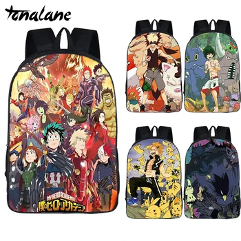 

Anime Boku No Hero Academia Pokemon Crossover School Bags for Teenage Girls Boys Travel Bags Deku Shoto Bakugou Kids Bookbag