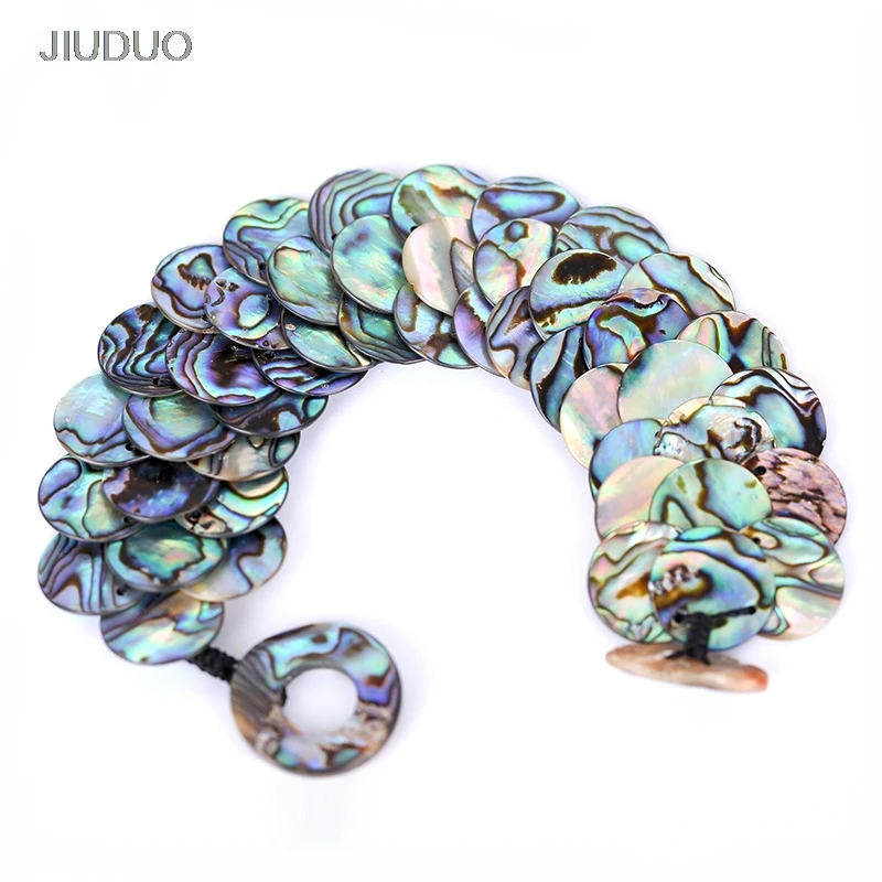 

JIUDUO jewelry Genuine luxury support Current scales Bracelet Fashion Abalone Shell bangles Creative Silver jewellery for women