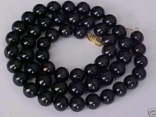 

Hot selling free shipping******* Classic Charming 10-11mm real Black Freshwater pearl necklace 18" AAA