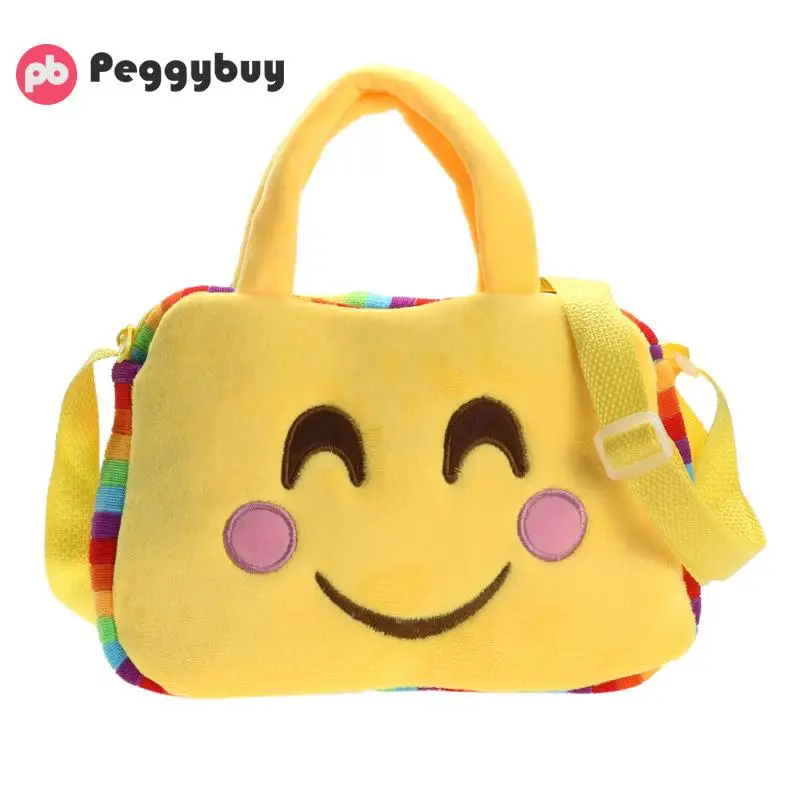 Fashion Emoji Face Expression Bag Soft Plush Toy Children Cute Bags