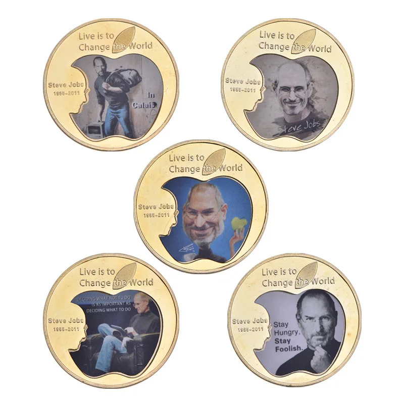 WR позолоченные монеты Steve Jobs известные люди США коллекционные монеты художественные подарки для монет коллекционные вещи сувенир подарок для бизнеса