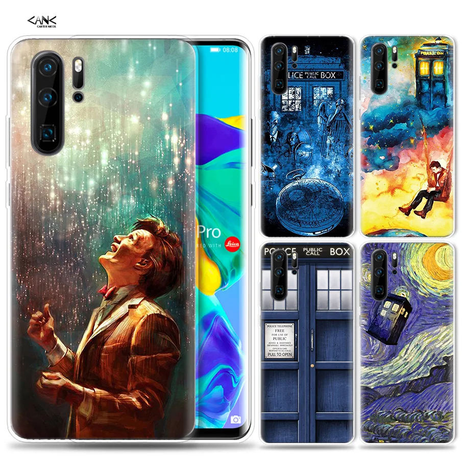 

Case for Huawei P30 P20 P10 P9 Mate 10 20 Lite Pro Mobile Cell Phone Bag P Smart Z 2019 Plus Tardis Box Doctor Who P8 P30Pro P20