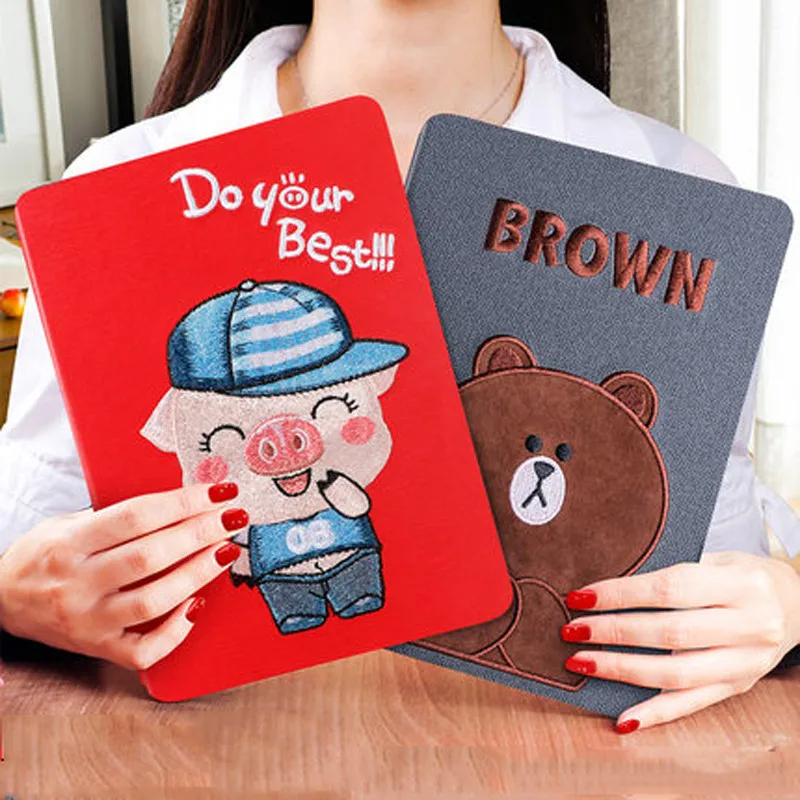 

cute pig Bear funda For iPad 5 6 9.7 case 5th 6th generation flip cover Non-slip tablet case for iPad air 2018 2017 smart cover
