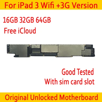 

for iPad 3 wifi+3G version Motherboard 16GB 32GB 64GB,with Chips 100% Original unlocked for iPad 3 Mainboard with sim card slot