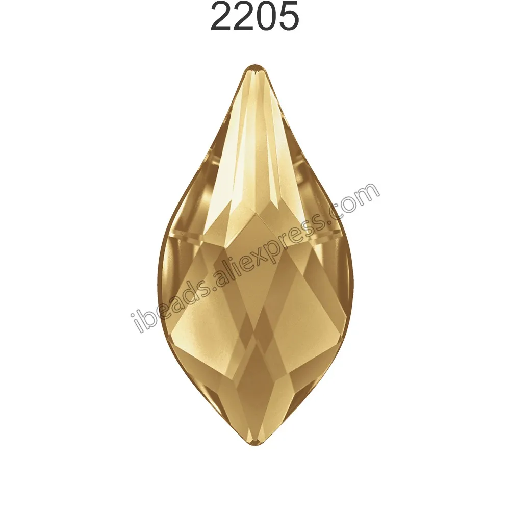 2 шт.) Оригинальные кристаллы от Swarovski 2205 пламя с плоской задней частью без горячей фиксации Стразы для дизайна ногтей DIY украшения одежды - Цвет: Crystal 001 GSHA F