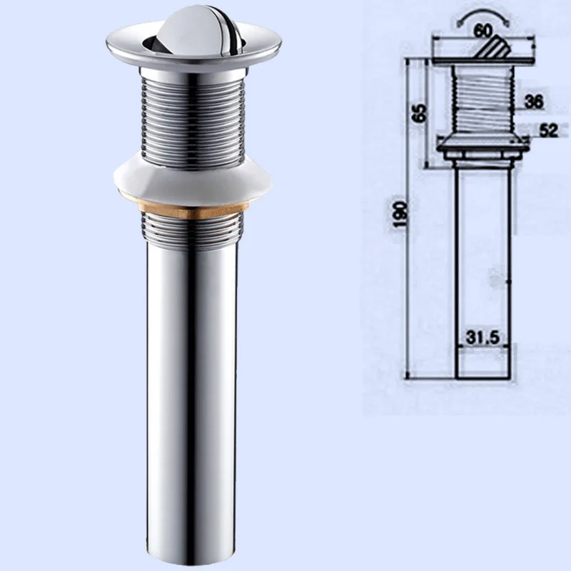 Раковина для ванной комнаты Pop Up Drain латунь с/без перелива хром туалет ванна Сливочная раковина для отходов сушилка аксессуары для ванной комнаты - Цвет: turn round