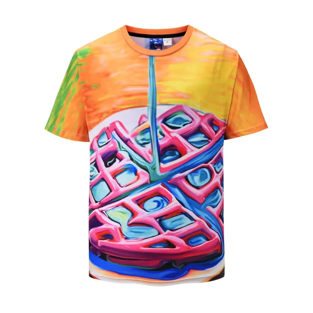 

New popular fashion Waffles t shirt men women 3D print fashion cool hip hop style tshirt streetwear casual summer tops