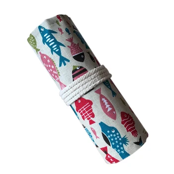 

Design Canvas Wrap Holder for 72 Colored Pencil, Roll Case for Pencils, Travel Organizer Pouch for Artist, Multi-purpose 72 Ho