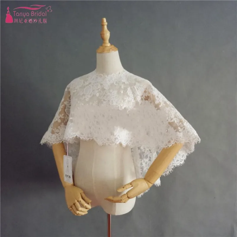 Кружевные свадебные Болеро DQG256 Свадебная шаль 3D аппликации цвета слоновой кости аксессуары для свадебных курток