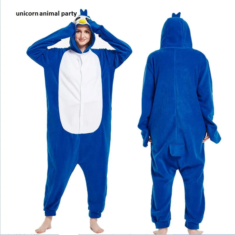 

Kigurumi Adult Pyjamas Cosplay Costume male female blue Cartoon Penguin pajamas party Onesie Sleepwear Unisex Clothing halloween